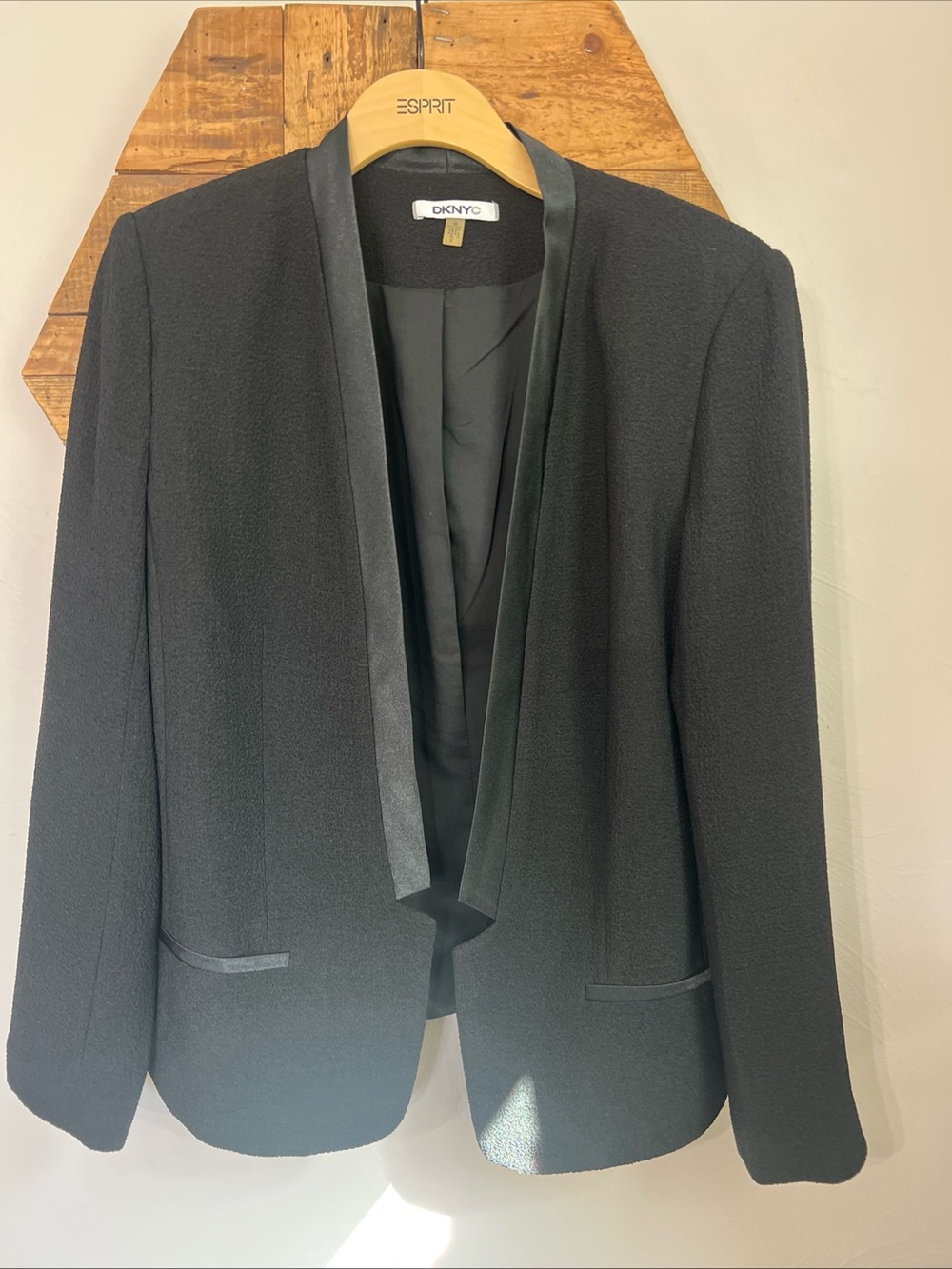 DKNYC Womens Black Long Sleeve Blazer Size 10 EUC
